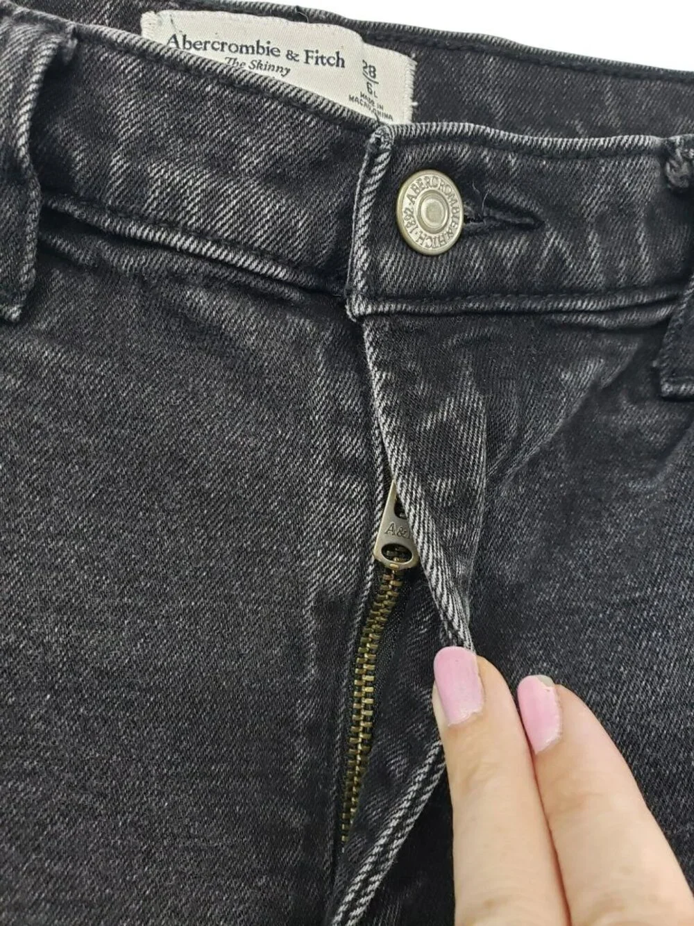 Abercrombie & Fitch Black Jeans The Skinny High Rise Size 28 6 Long - Picture 4 of 10